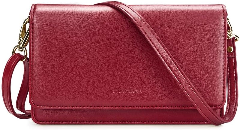 Nuoku Crossbody Bag for Women Cellphone Little Purse with Credit Card Slots Lightweight Leather Wristlet Wallet | Cellphone, Little Purse, Lightweight - Image 1